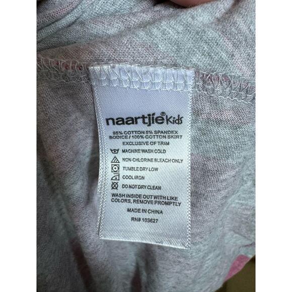 Naartjie Girls Dress Sz 3 Whimsical Sparkle Pink Gray Polka Dots Long Sleeve - Picture 9 of 9